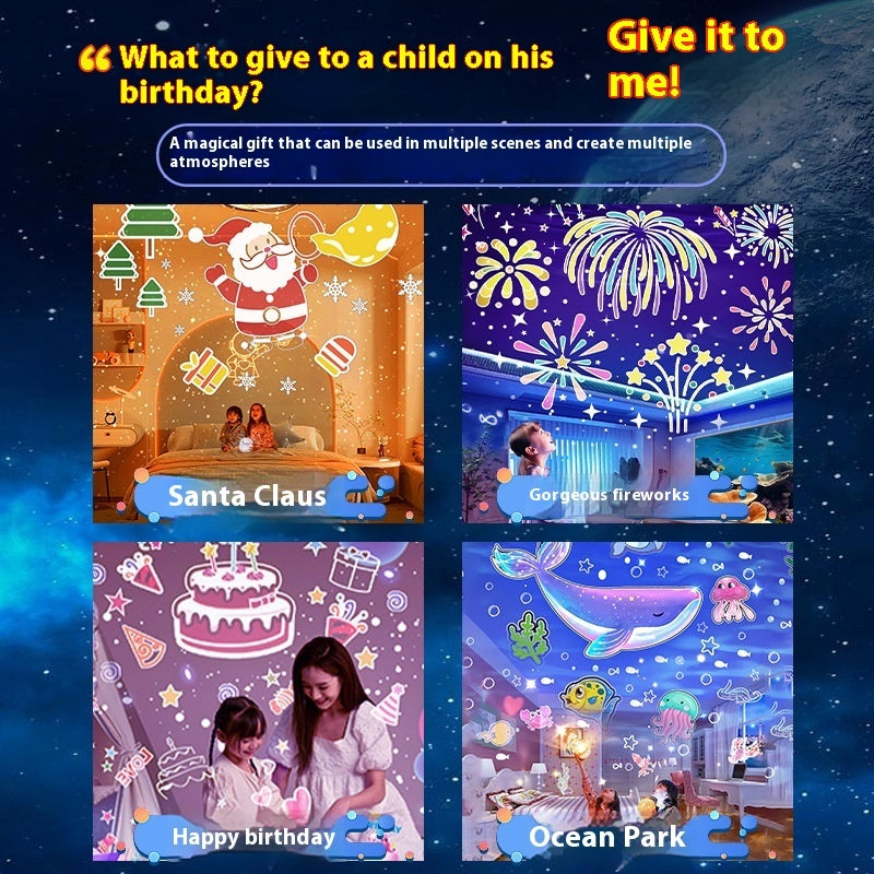 Dream Starry Sky Music Box Birthday Gift Crown Starry Sky Projection Lamp