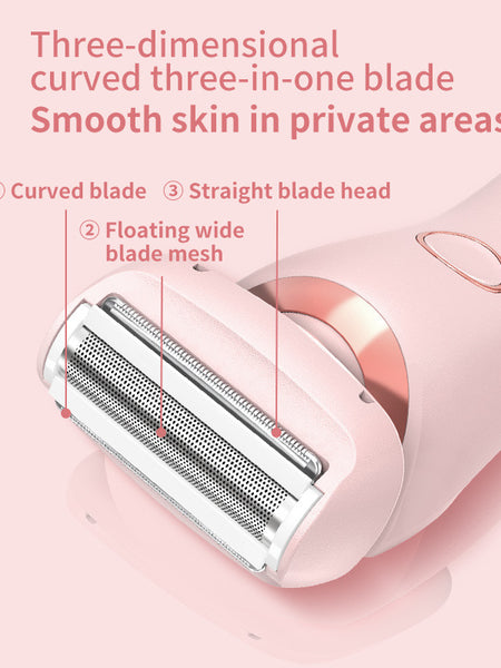 2 In 1 Hair Removal Epilator USB Rechargeable Trimmer Women Body Razor Face Leg Armpit Bikini Hand Pubic Shaver Hair Remover