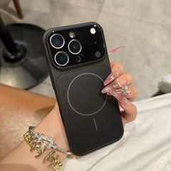 Solid Color All-inclusive Magnetic Phone Case Nano Frosted Glass For Magsafe Phone Case For I Phone 17 Air 16 15 14 13 Pro Max Magnetic Wireless Charge Armor Cover