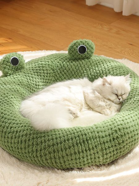 Pet Cat Dog Nest Little Frog Series Warm Plush Mat Autumn Winter Pet House Full Package Nest For Small Cats Dogs Within 5KG
