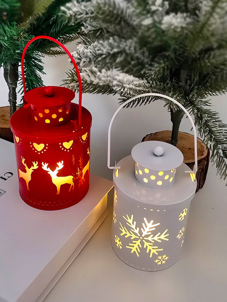 Christmas Candle Lights LED Small Lanterns Wind Lights Electronic Candles Nordic Style Creative Holiday Decoration Decorations