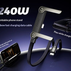 Fast Charging Foldable Bracket Data Cable 2-in-1 Data Wire Foldable Phone Tablet Stand Type-C To Type-C USB-A To Type-C