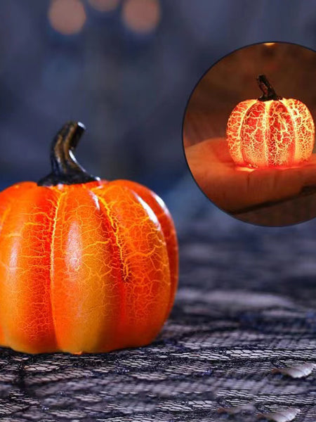 New Halloween Pumpkin Lantern Simulation Pumpkin LED Candle Lamp Resin Luminous Pumpkin