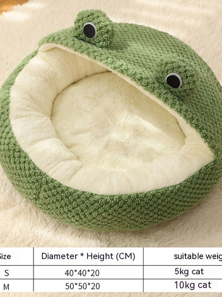 Pet Cat Dog Nest Little Frog Series Warm Plush Mat Autumn Winter Pet House Full Package Nest For Small Cats Dogs Within 5KG